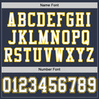 Custom Navy White-Gold Mesh Authentic Throwback Football Jersey photo 3
