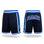 Custom Navy Royal-White Authentic Throwback Basketball Shorts