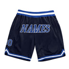 Custom Navy Royal-White Authentic Throwback Basketball Shorts photo 1