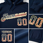 Custom Stitched Navy Vintage USA Flag-Cream Sports Pullover Sweatshirt Hoodie detail