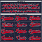 Custom Navy Red-Gray Hockey Jersey photo 5