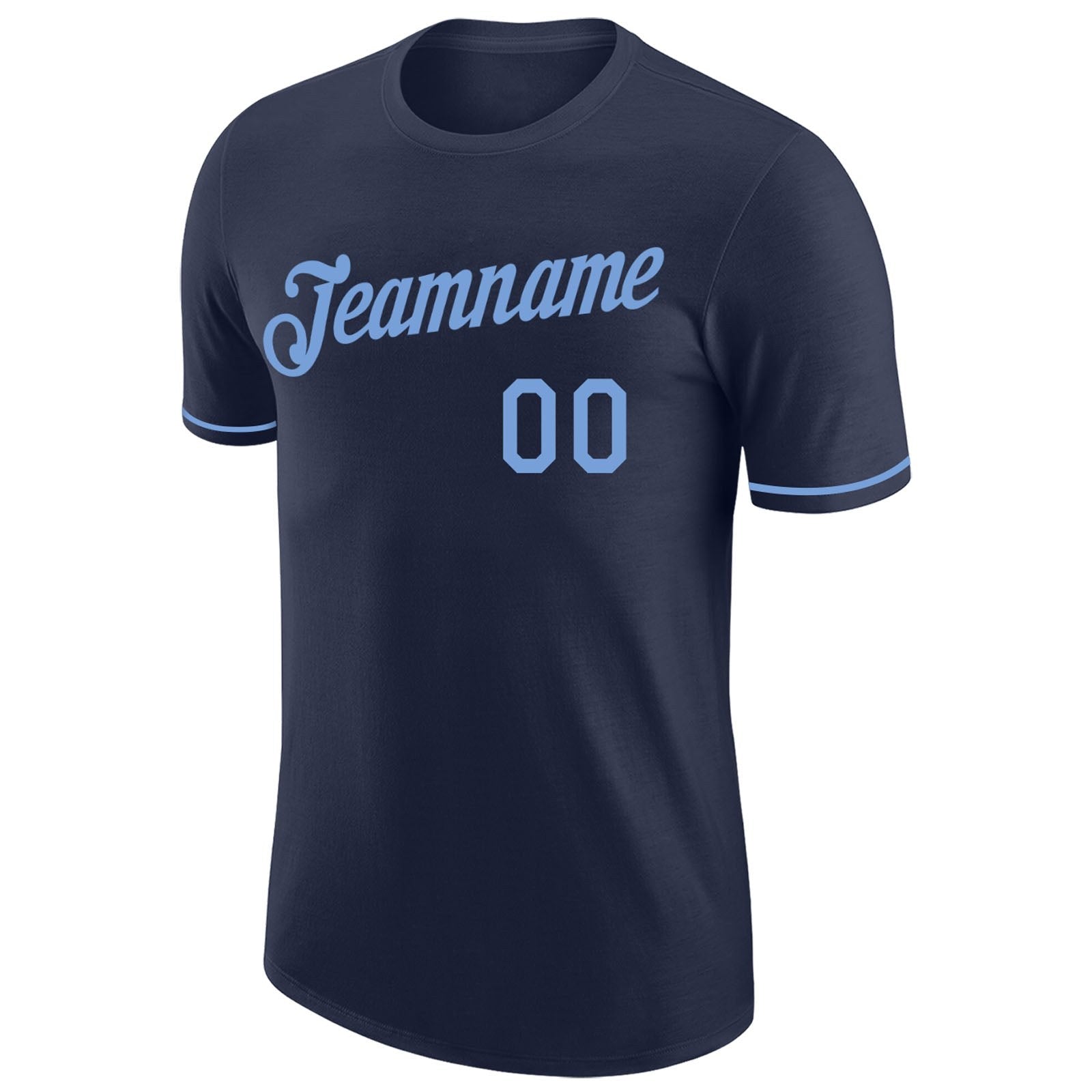 Custom Navy Light Blue Performance T-Shirt photo 4