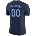Custom Navy Light Blue Performance T-Shirt photo 5
