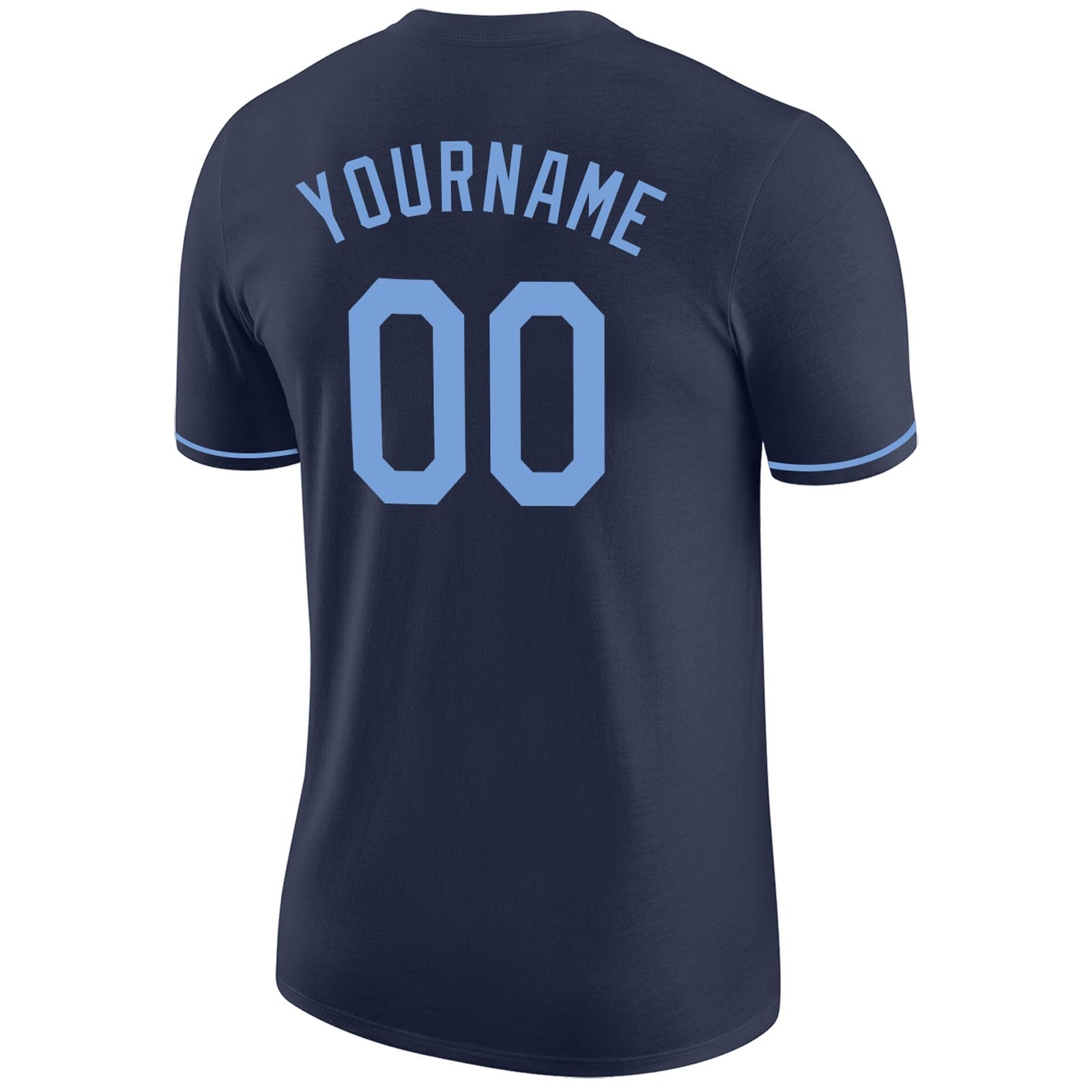 Custom Navy Light Blue Performance T-Shirt photo 5