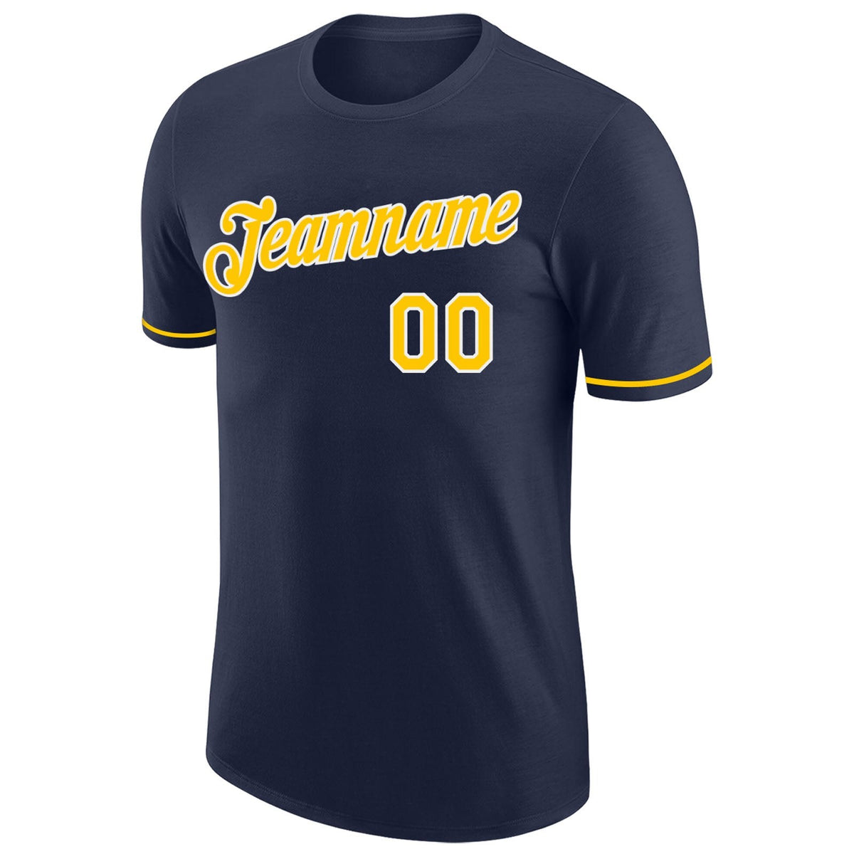 Custom Navy Gold-White Performance T-Shirt photo 4