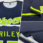 Custom Navy Neon Green-White Performance T-Shirt photo 2