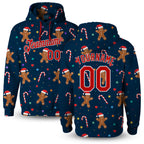 Custom Stitched Navy Red-White Christmas 3D Sports Pullover Sweatshirt Hoodie