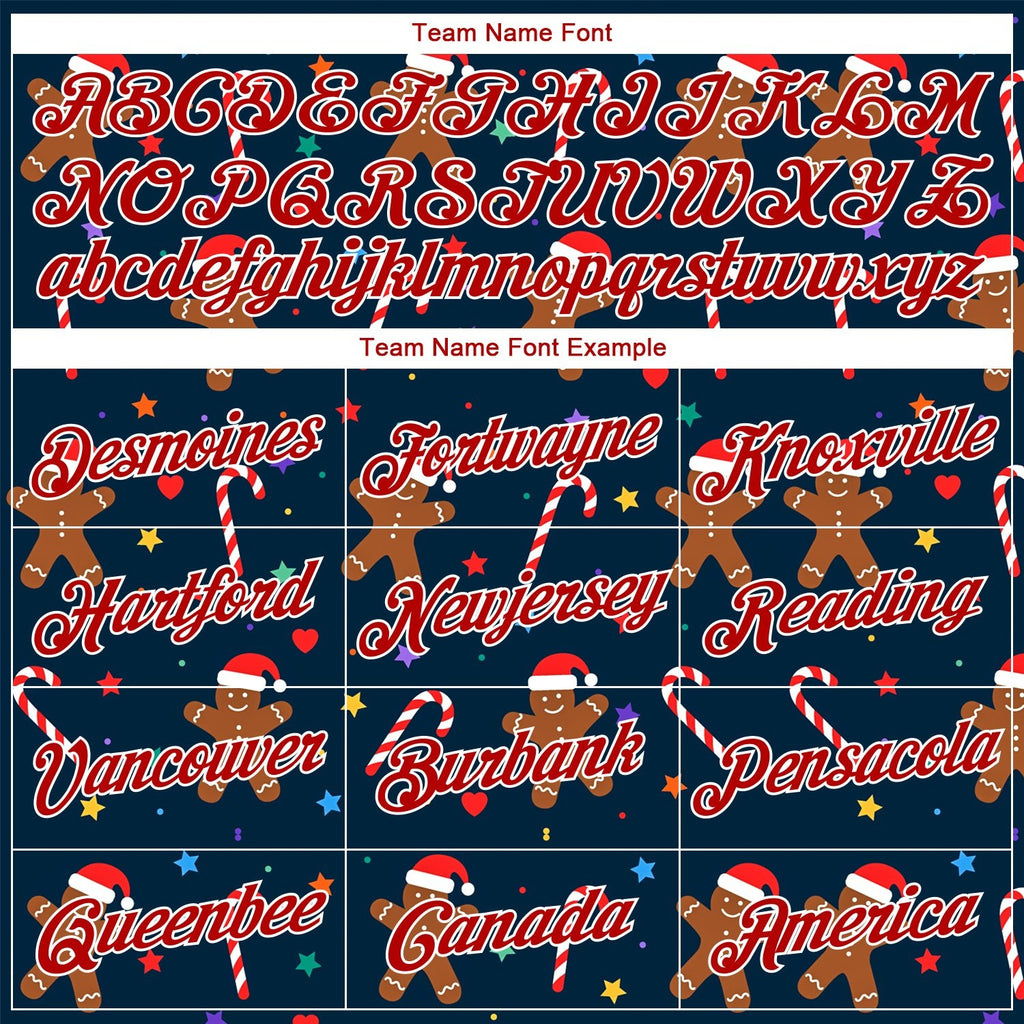 Custom Stitched Navy Red-White Christmas 3D Sports Pullover Sweatshirt Hoodie photo 4