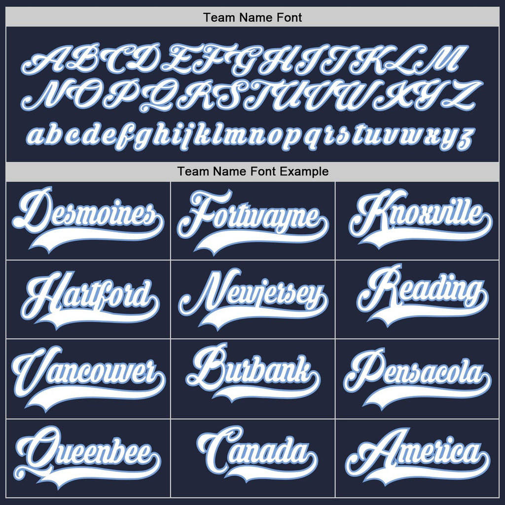 Custom Navy White-Light Blue Hockey Jersey photo 3