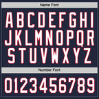 Custom Navy White-Red Hockey Jersey photo 2