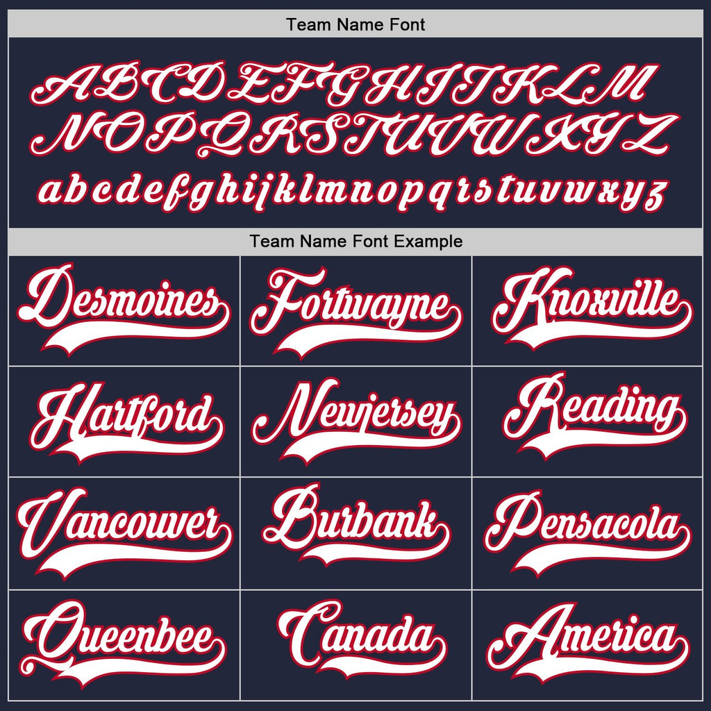 Custom Navy White-Red Hockey Jersey photo 3