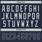 Custom Navy Navy-Gray Hockey Jersey photo 2