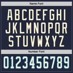 Custom Navy Cream-Blue Hockey Jersey photo 2