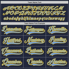 Custom Navy Light Blue-Gold Hockey Jersey photo 3