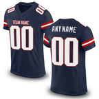 Custom Navy White-Red Mesh Authentic Football Jersey
