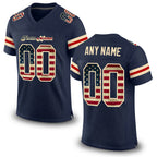 Custom Navy Vintage USA Flag-Cream Mesh Authentic Football Jersey