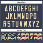 Custom Navy Vintage USA Flag-Cream Mesh Authentic Football Jersey photo 3