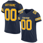 Custom Navy Gold-Light Blue Mesh Authentic Football Jersey photo 1