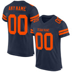 Custom Navy Orange Mesh Authentic Football Jersey photo 1