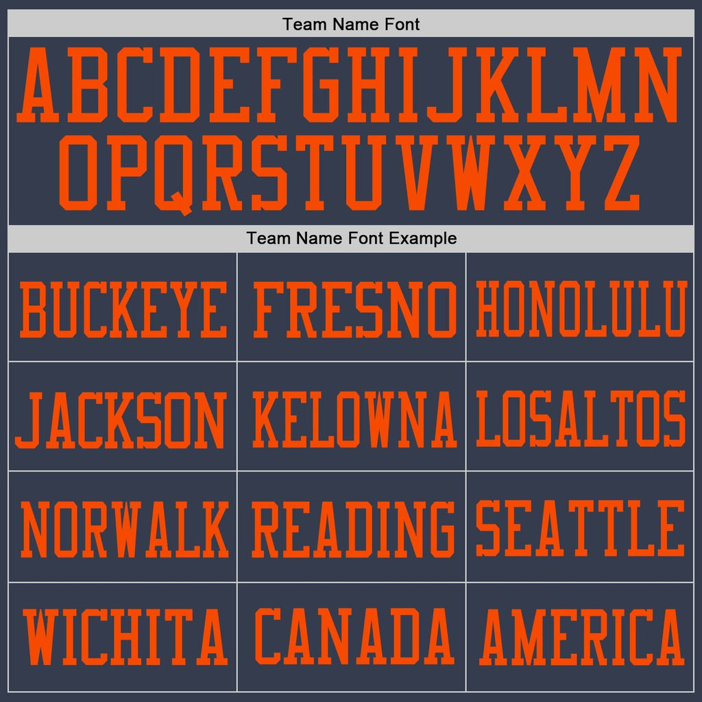 Custom Navy Orange Mesh Authentic Football Jersey photo 2