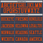 Custom Navy Orange Mesh Authentic Football Jersey photo 2