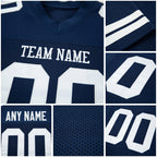 Custom Navy White Mesh Authentic Football Jersey detail