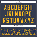 Custom Navy Navy-Gold Mesh Authentic Football Jersey photo 3
