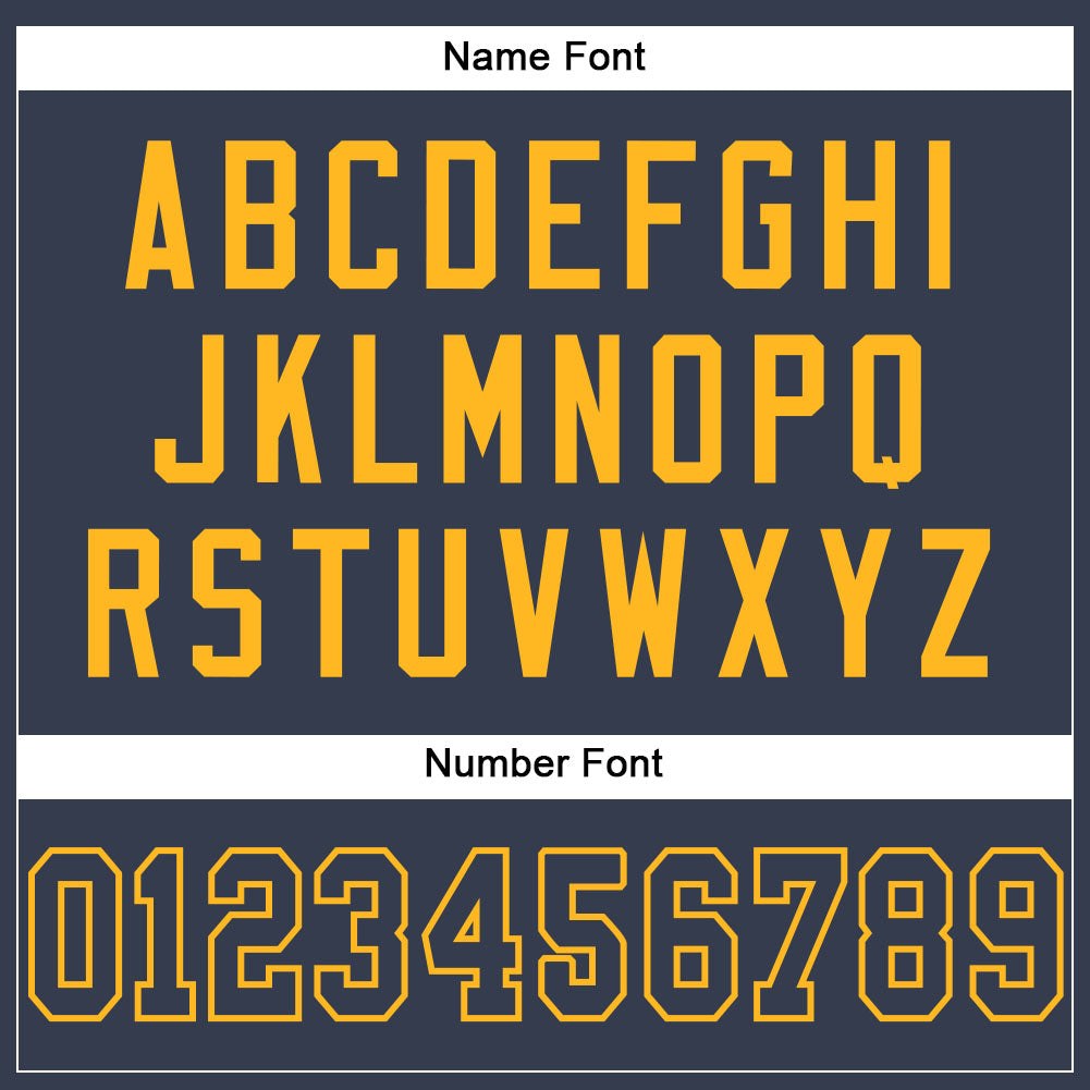 Custom Navy Navy-Gold Mesh Authentic Football Jersey photo 3