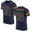Custom Navy Navy-Old Gold Mesh Authentic Football Jersey