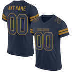 Custom Navy Navy-Old Gold Mesh Authentic Football Jersey photo 1