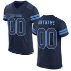 Custom Navy Navy-Light Blue Mesh Authentic Football Jersey