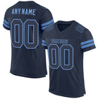 Custom Navy Navy-Light Blue Mesh Authentic Football Jersey photo 1