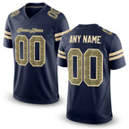 Custom Navy Camo-Cream Mesh Authentic Football Jersey