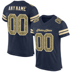 Custom Navy Camo-Cream Mesh Authentic Football Jersey photo 1
