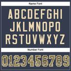 Custom Navy Camo-Cream Mesh Authentic Football Jersey photo 3