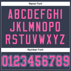 Custom Navy Pink-Light Blue Mesh Authentic Football Jersey photo 3
