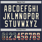 Custom Navy Vintage USA Flag-Cream Hockey Jersey photo 2