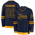 Custom Navy Navy-Gold Hockey Jersey photo 1