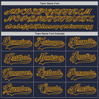 Custom Navy Navy-Gold Hockey Jersey photo 3