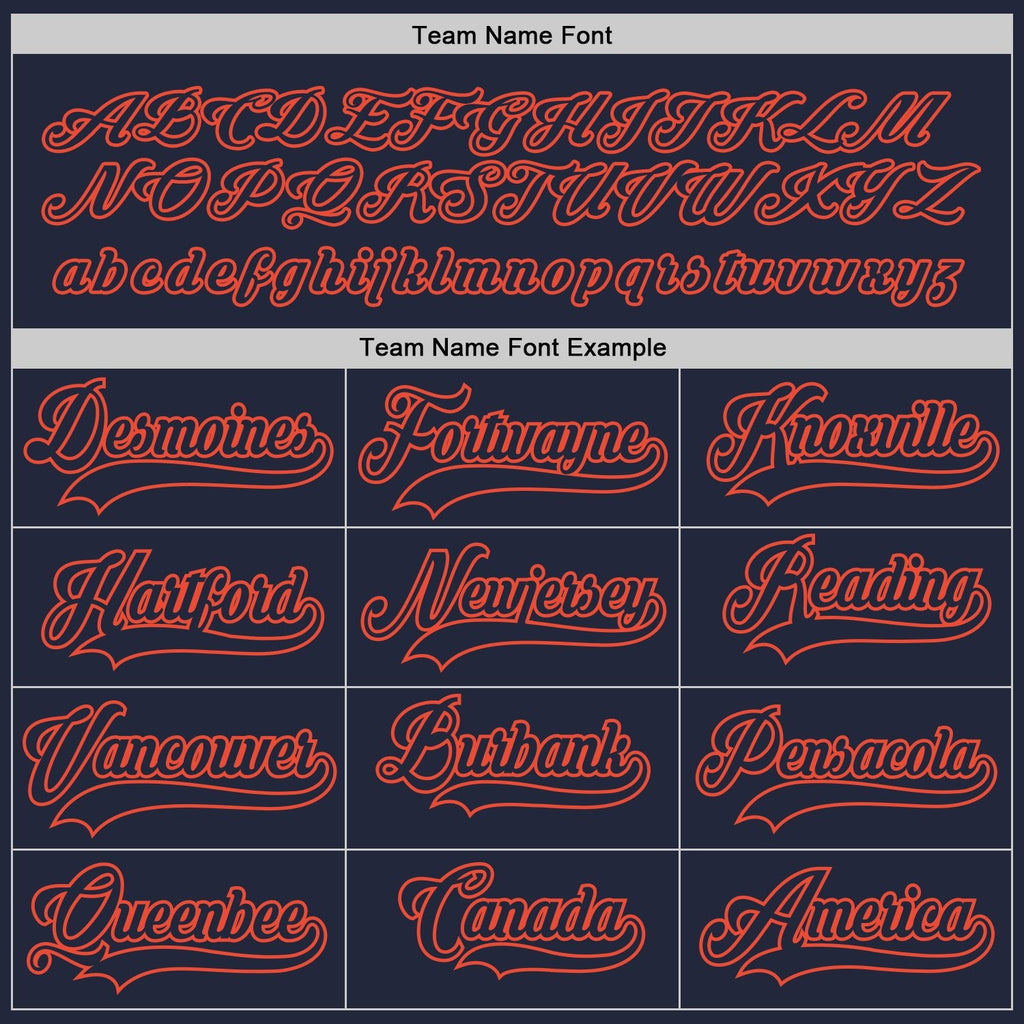 Custom Navy Navy-Orange Hockey Jersey photo 3