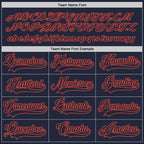 Custom Navy Navy-Orange Hockey Jersey photo 3