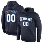 Custom Stitched Navy White-Light Blue Sports Pullover Sweatshirt Hoodie photo 1