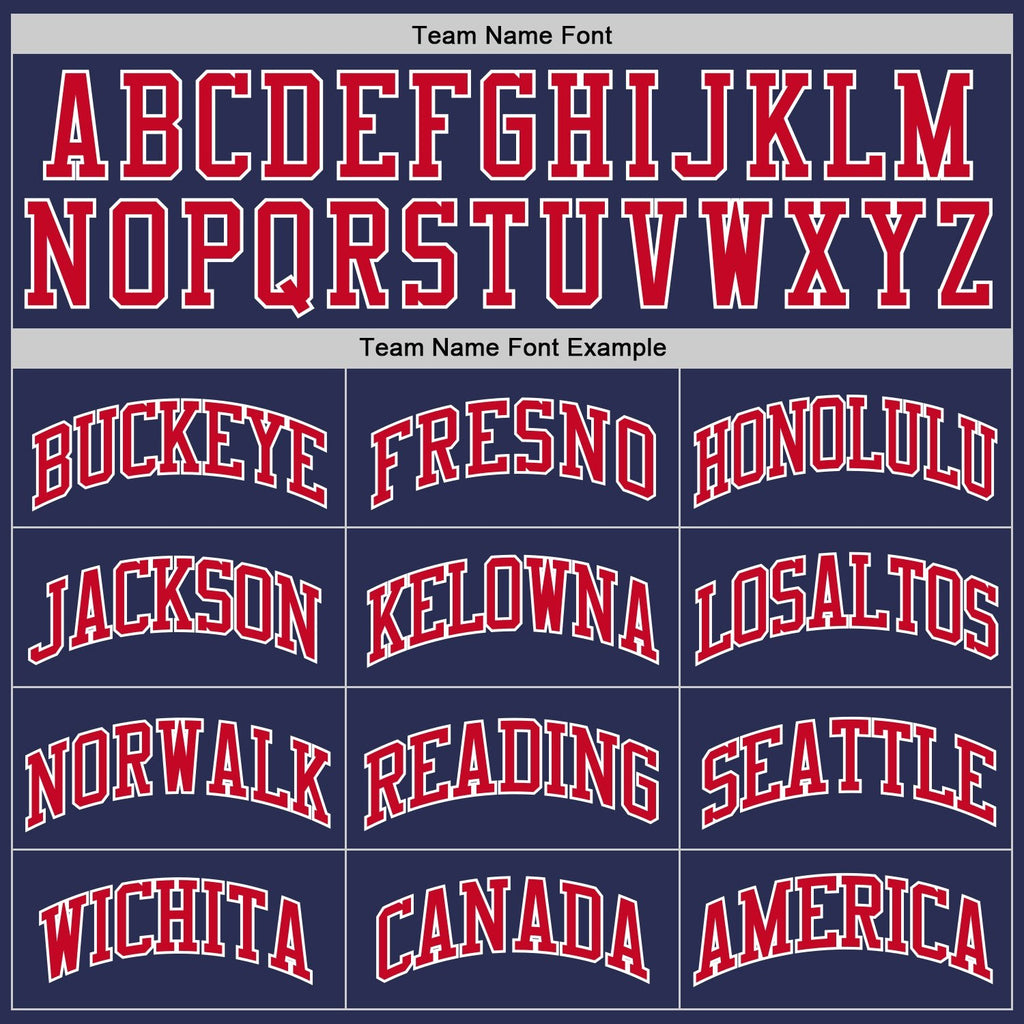 Custom Navy Red-White Authentic Throwback Basketball Jersey photo 3