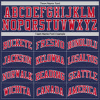 Custom Navy Red-White Authentic Throwback Basketball Jersey photo 3