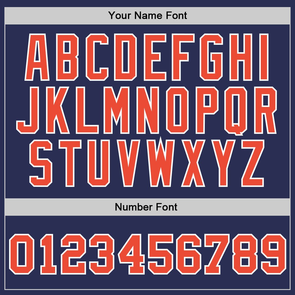 Custom Navy Orange-White Authentic Throwback Basketball Jersey photo 2