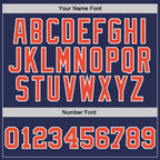 Custom Navy Orange-White Authentic Throwback Basketball Jersey photo 2
