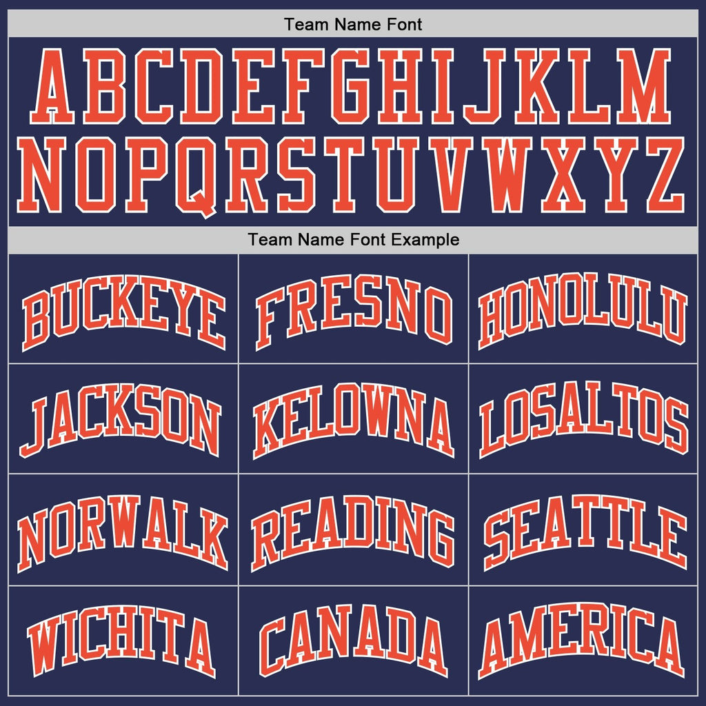 Custom Navy Orange-White Authentic Throwback Basketball Jersey photo 3