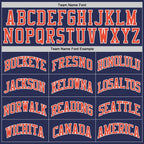 Custom Navy Orange-White Authentic Throwback Basketball Jersey photo 3