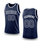 Custom Navy Navy-White Authentic Throwback Basketball Jersey