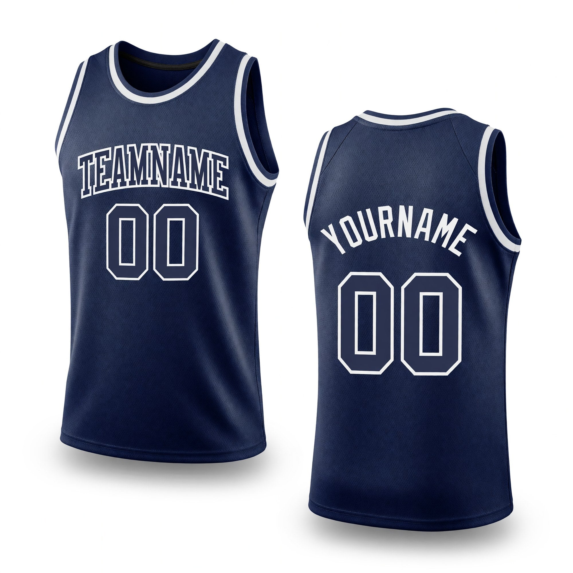 Custom Navy Navy-White Authentic Throwback Basketball Jersey